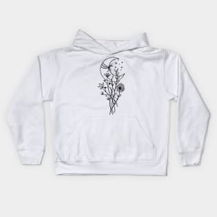 Flowers and Moon Kids Hoodie